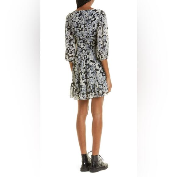 NWT New Cinq à Sept Harlie Floral Print Balloon Sleeve Dress Size 6 - Picture 5 of 8